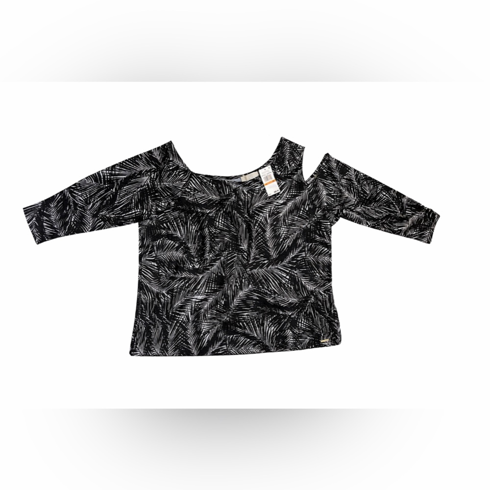 NWT - MICHAEL Michael Kors - Plus Size Palm Asymmetric Cold-Shoulder Top